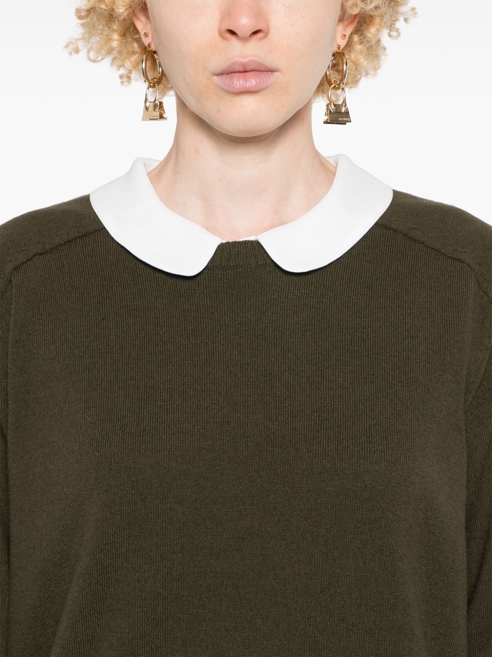 Shop N°21 Logo-appliqué Wool Sweater In Green