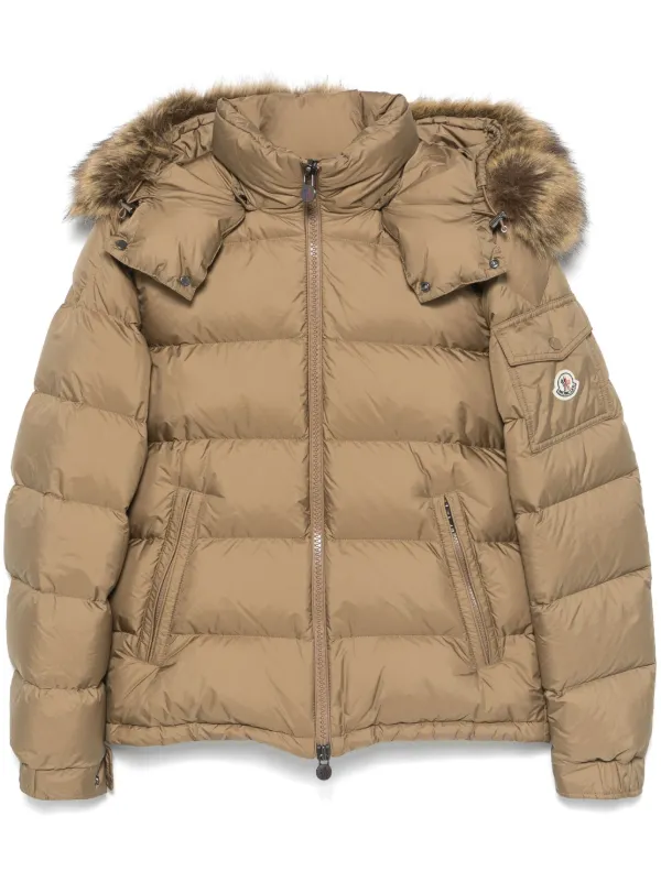 Moncler byron down jacket with fur hood hotsell