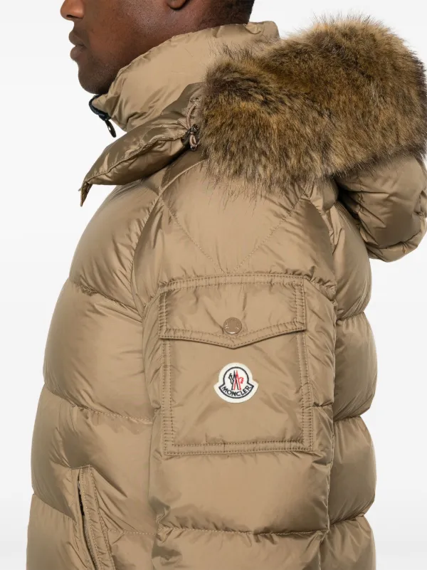 Moncler puffer jacket with fur on sale