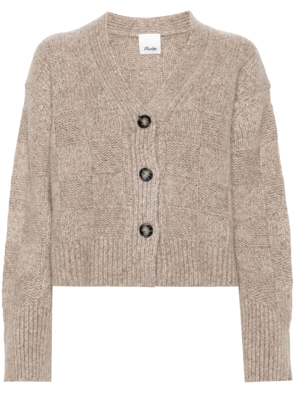 Allude Cardigan a quadri - Marrone