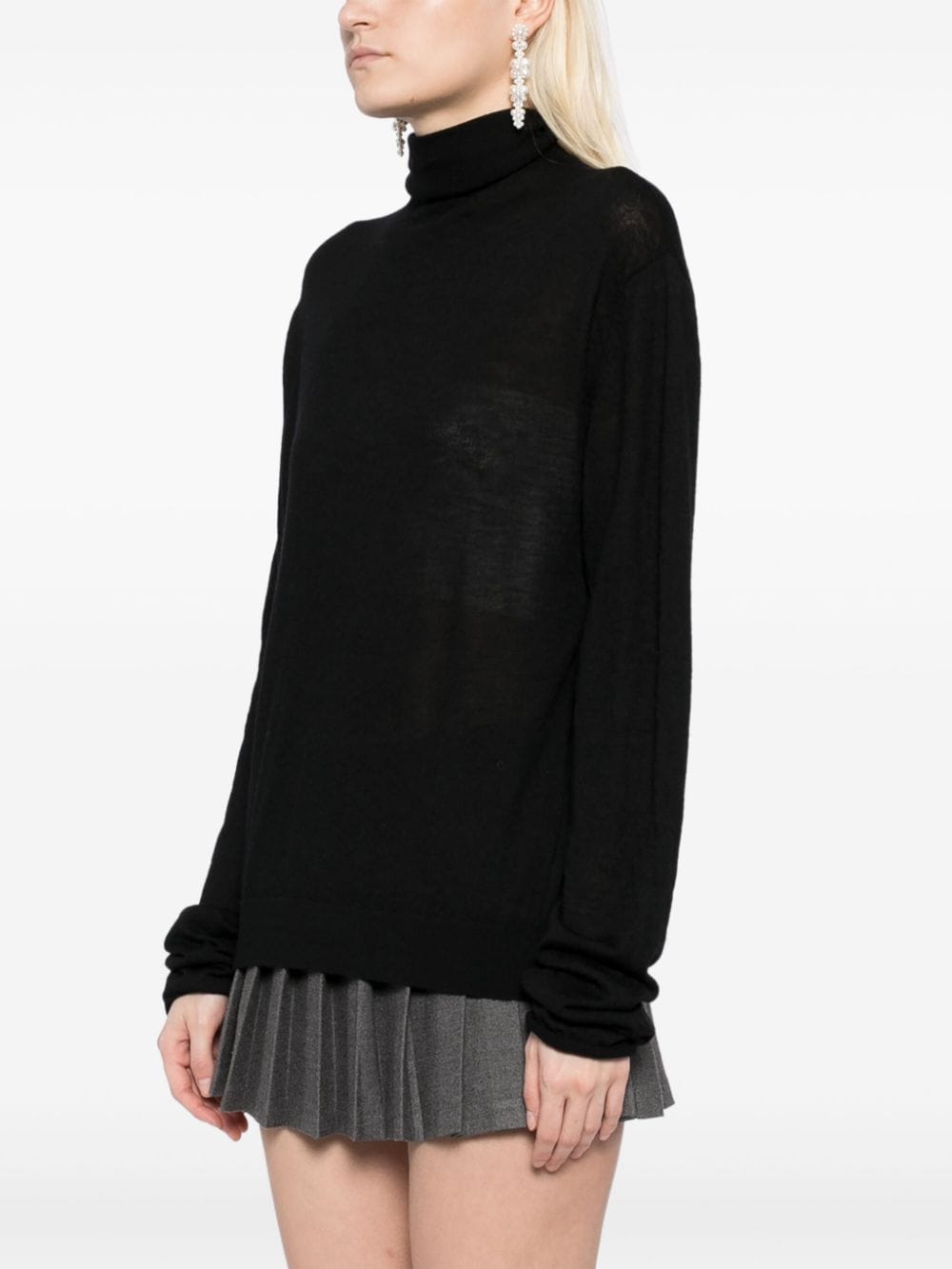 Shop Extreme Cashmere Thunder Knitted Top In Black