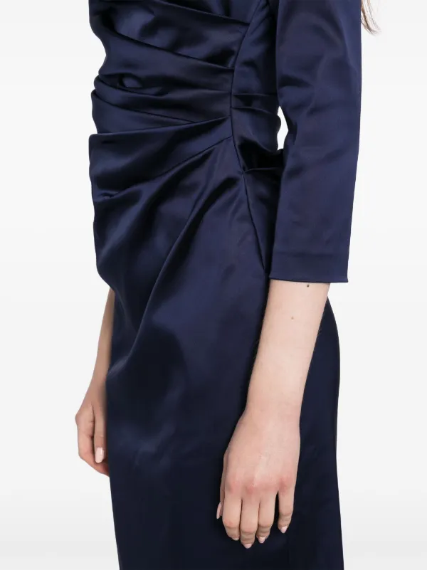talbot runhof cocktail dresses Talbot Runhof Cocktail Asymmetric Dress | Blue