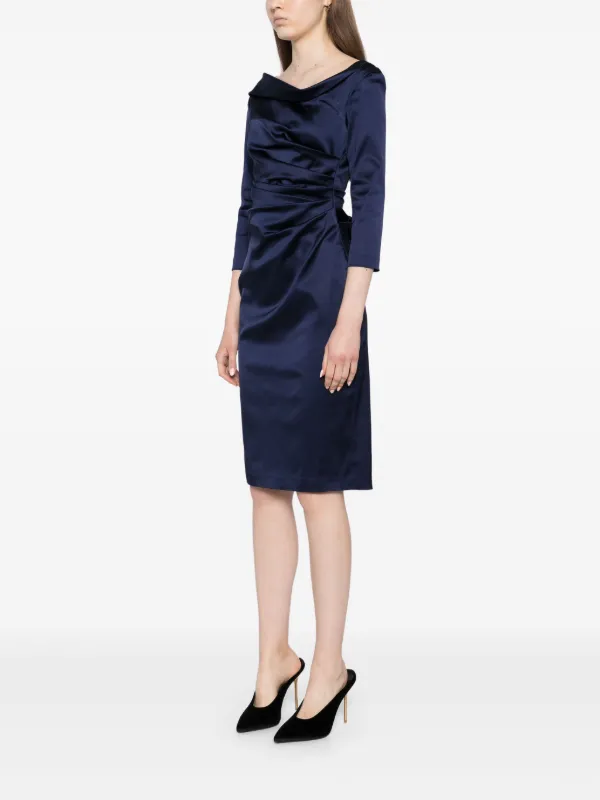 talbot runhof cocktail dresses Talbot Runhof Cocktail Asymmetric Dress | Blue