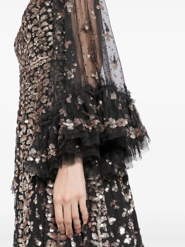 Needle & Thread Fern イブニングドレス | ブラック | FARFETCH JP 