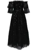 Needle & Thread Autumn leaves gown - Black