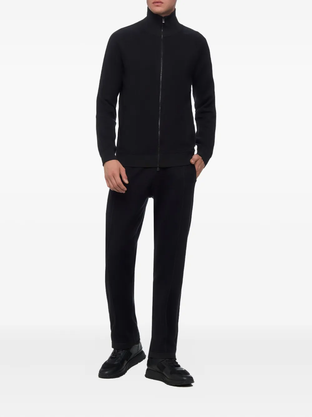 BOSS Broek met naaddetail - Zwart