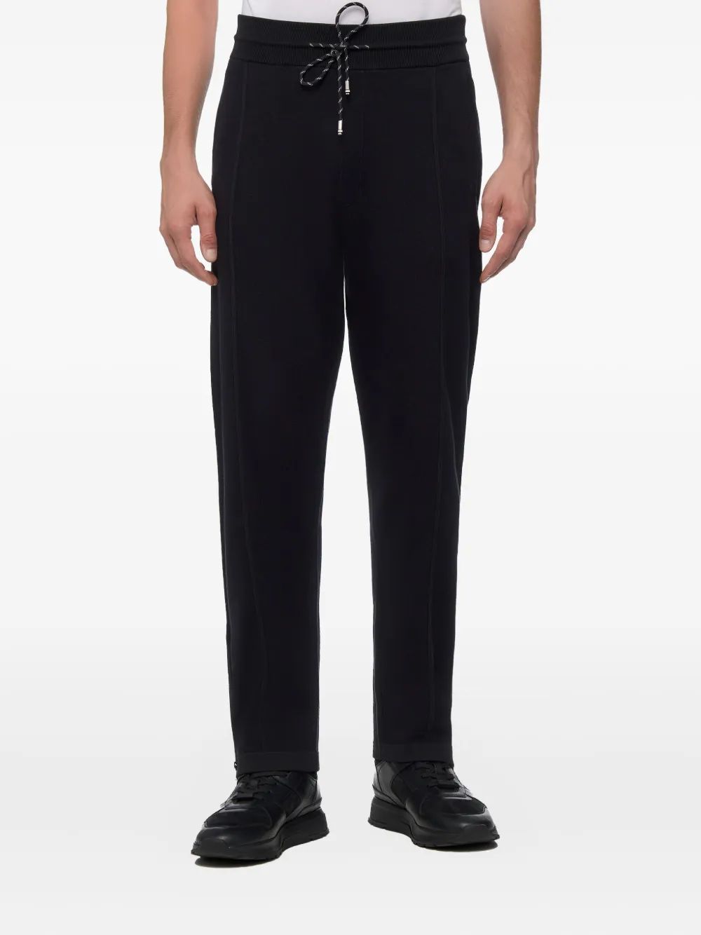BOSS Broek met naaddetail Zwart