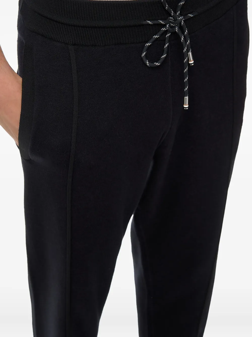 BOSS Broek met naaddetail Zwart