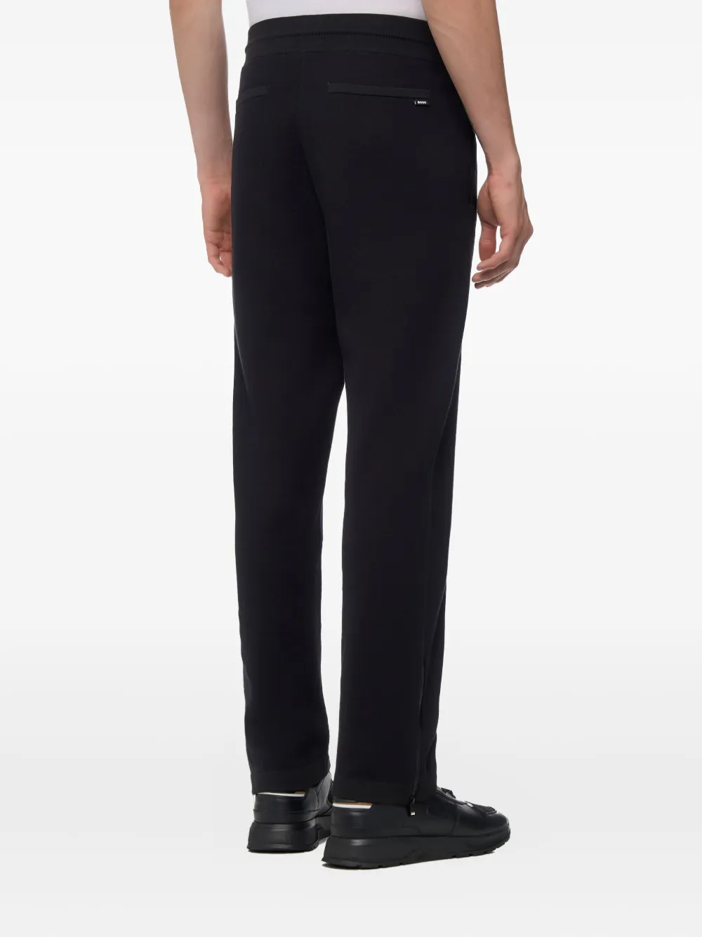 BOSS Broek met naaddetail Zwart