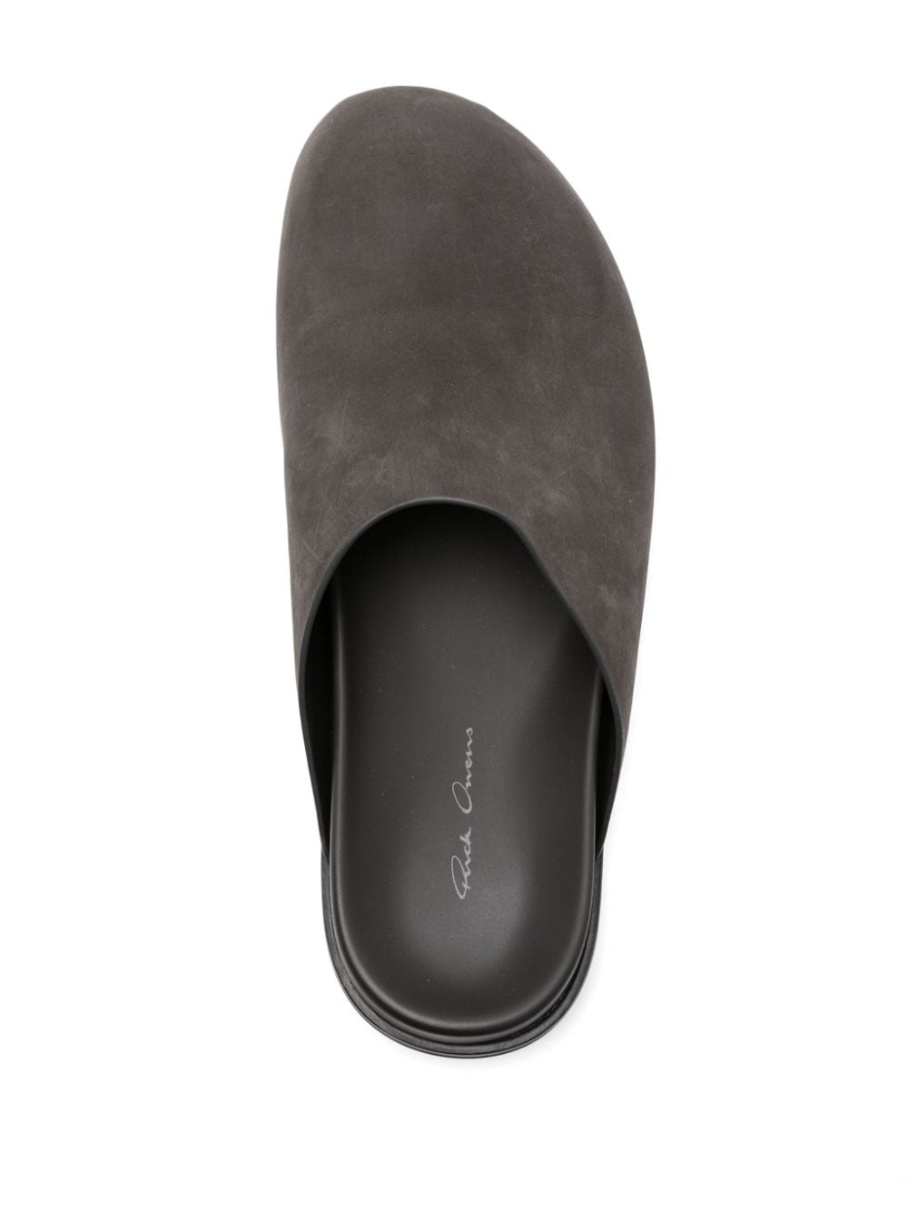 Shop Rick Owens Round Toe Slipper In Grey