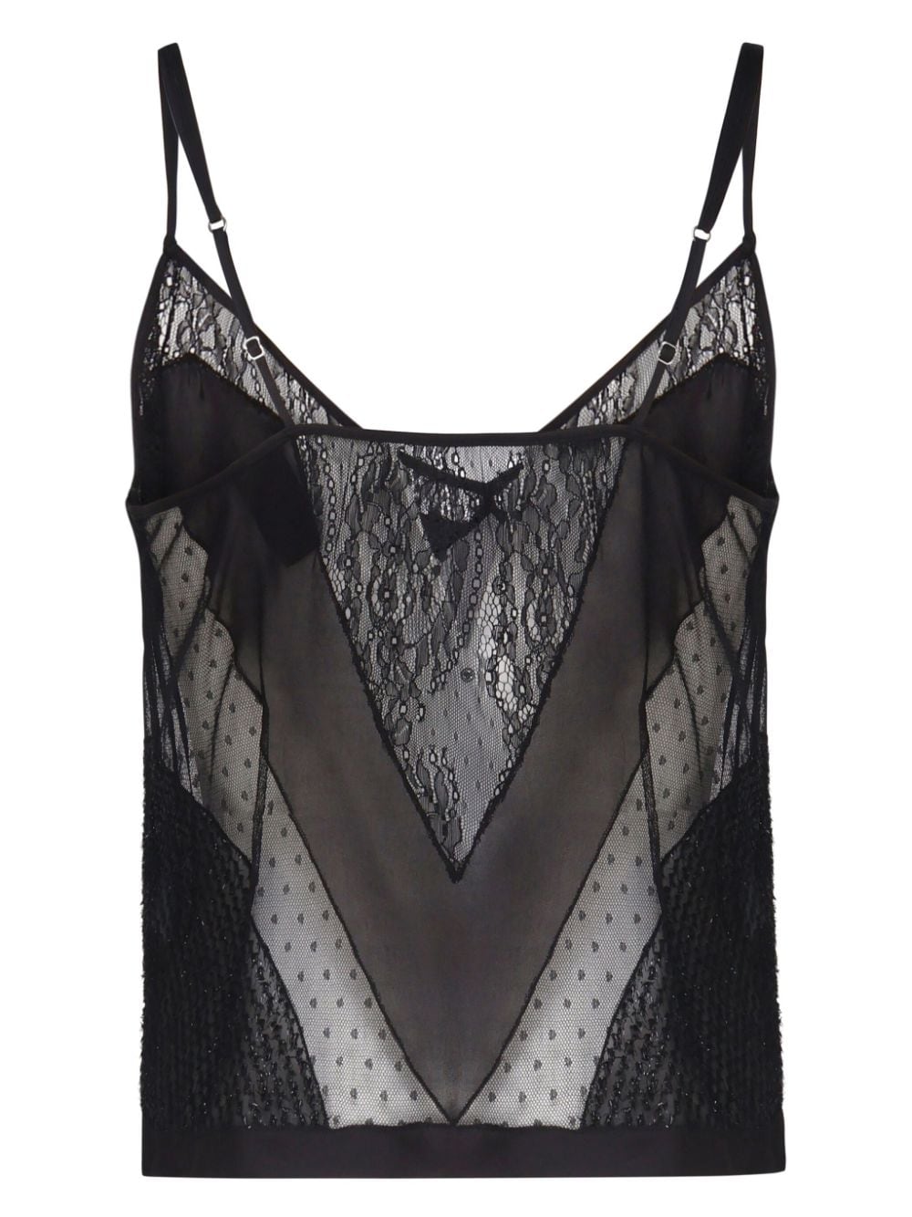 PINKO patchwork lingerie top - Zwart