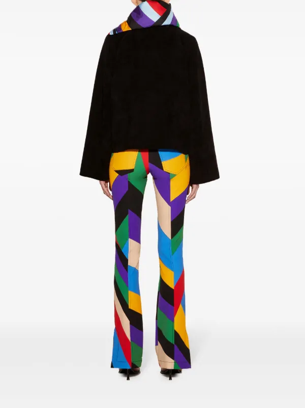 PUCCI Iride-print Trim Velvet Sweater | Black | FARFETCH TW