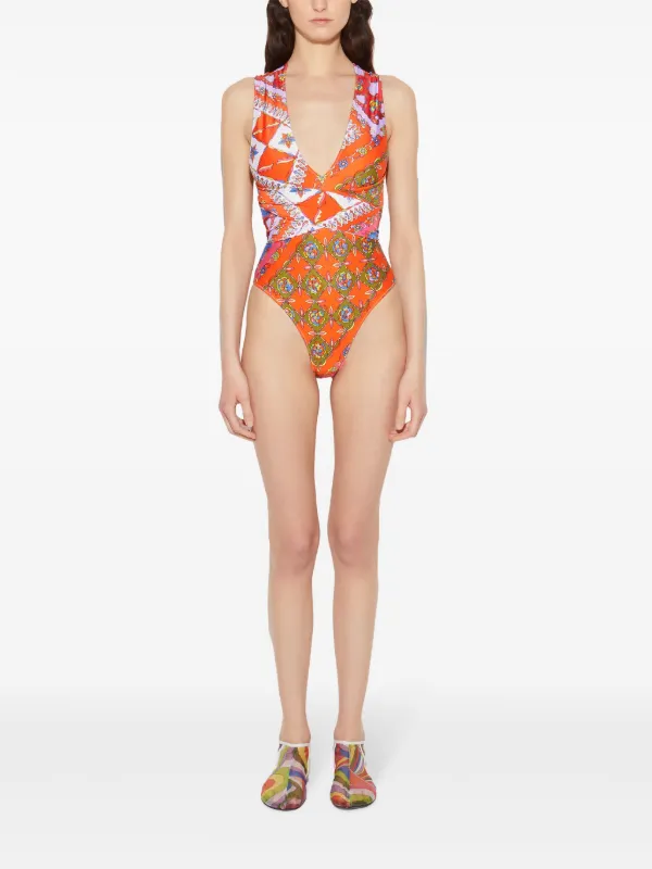 PUCCI Festaプリント ワンピース水着 | レッド | FARFETCH JP
