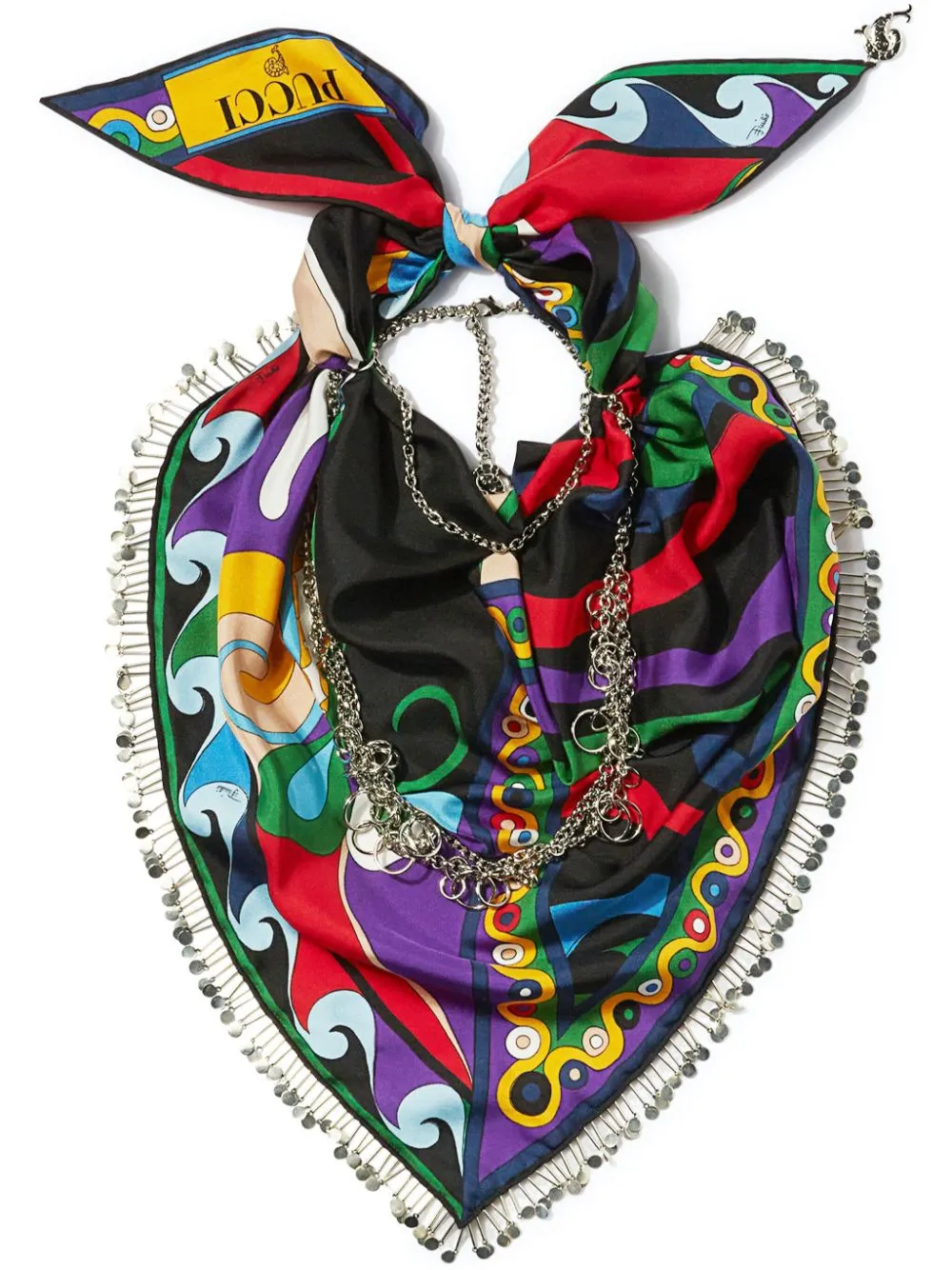 Marmo and Orchidee-print silk scarf