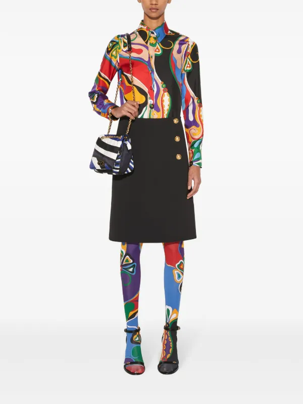 PUCCI Wrap Midi Skirt | Black | FARFETCH