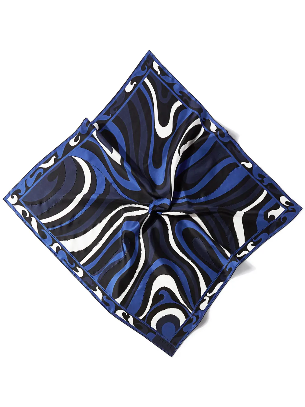 PUCCI écharpe en soie à fleurs | bleu | Image 1