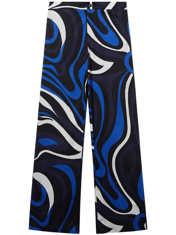 【Emilio Pucci】Marmoプリント コットンパンツ【関税送料込】 PUCCI Marmoプリント パンツ | ブルー | FARFETCH JP