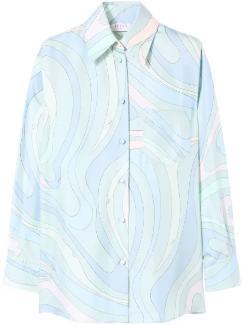 PUCCI all-over graphic print silk twill shirt