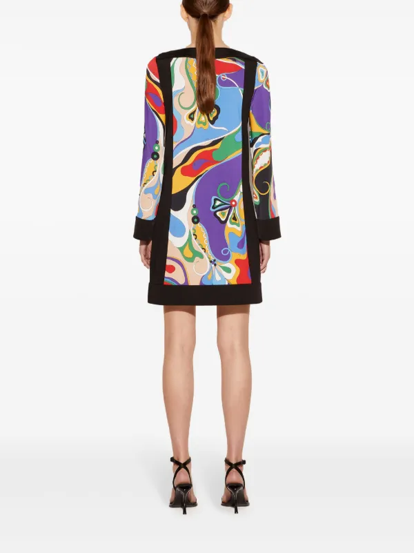 【関税込み】PUCCI Dress with contrasting collar Orchidee and Iride-Print Long Dress – PUCCI Online Store