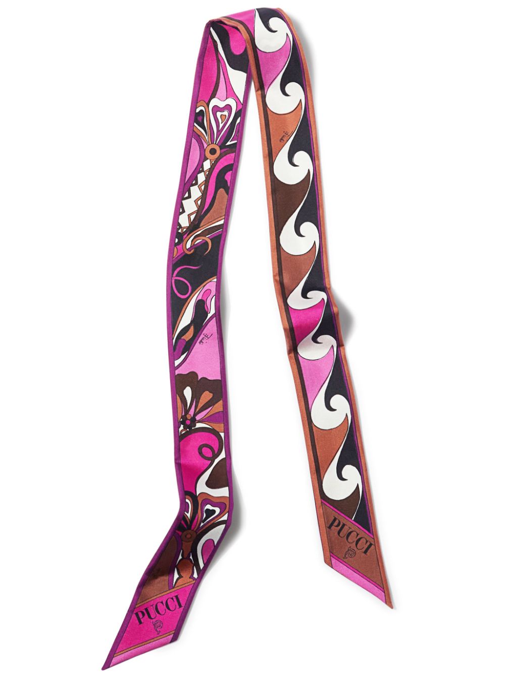 Shop Pucci Orchidee-print Silk Scarf In Pink