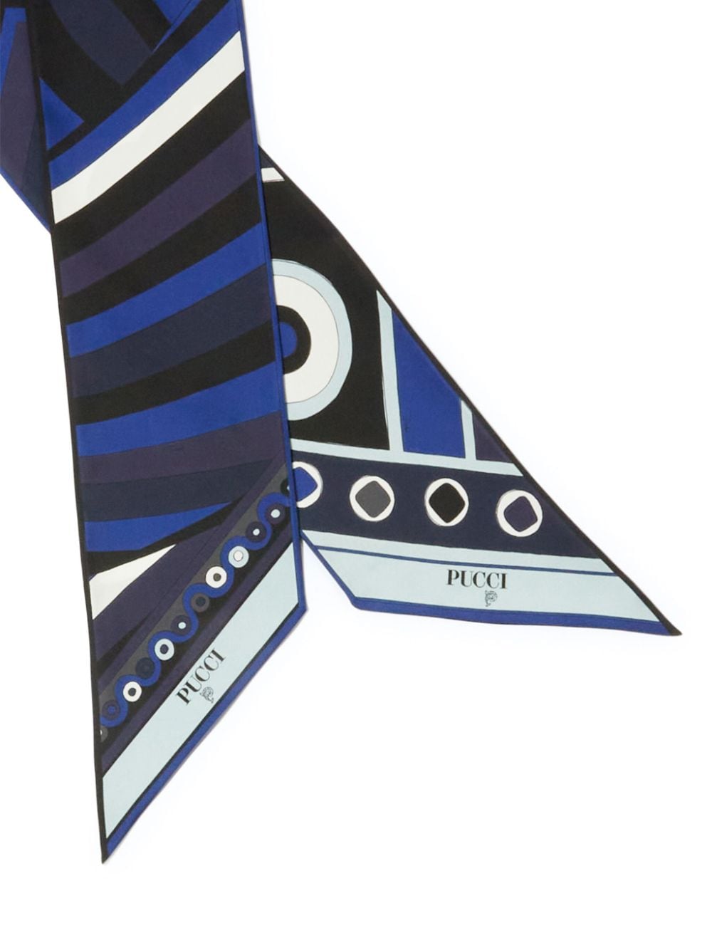 Shop Pucci Iride Vivara-print Silk Scarf In Blue