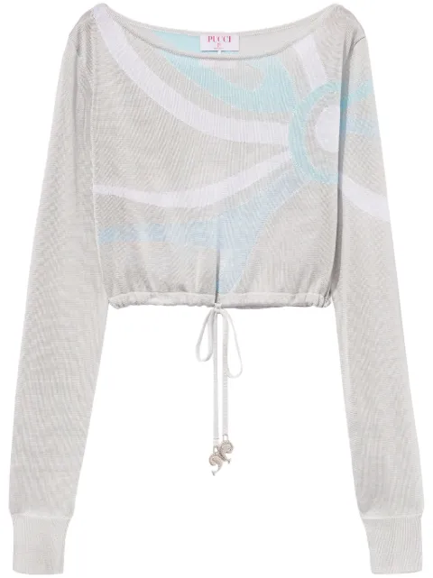 PUCCI top corto con motivo Marmo