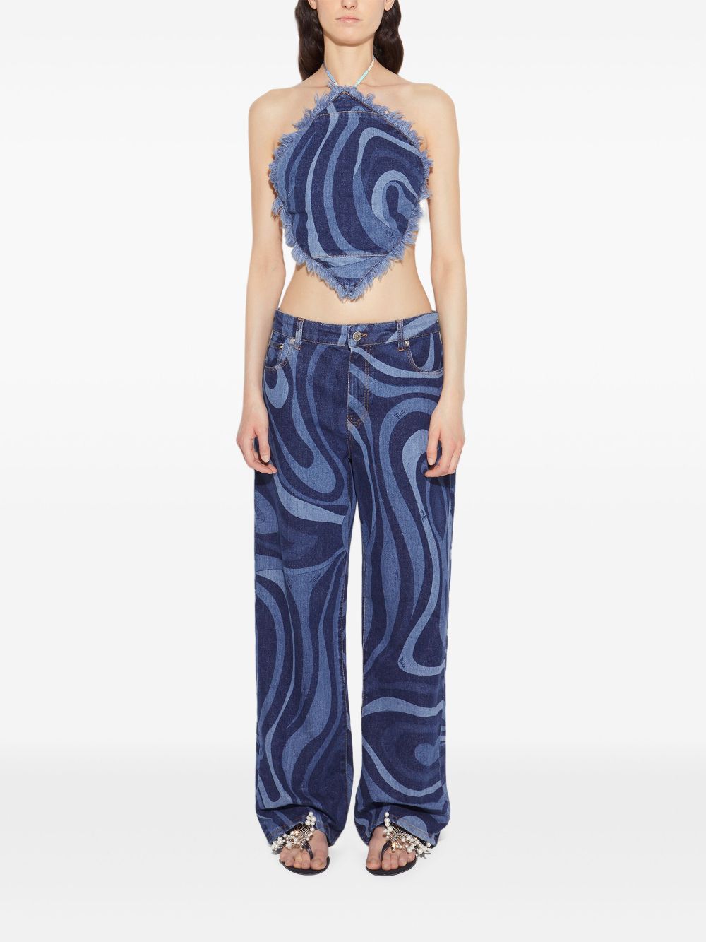 PUCCI Denim haltertop - Blauw