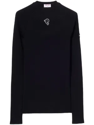 EMILIO PUCCI ニット・セーター S 黒x白xピンク等(総柄) 【古着】