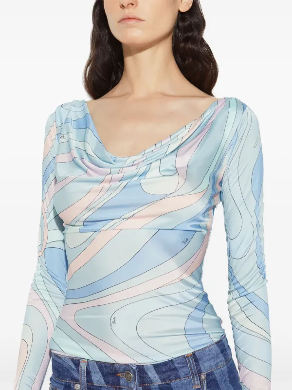 Piped Trims Long Sleeve Blouse