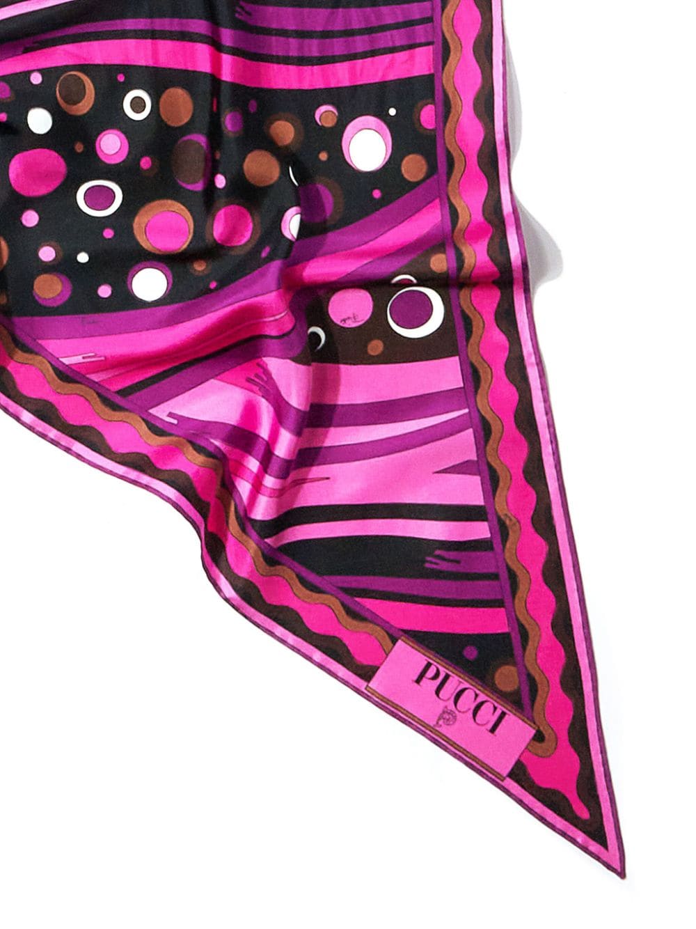 Shop Pucci Fontane-print Silk Scarf In Pink