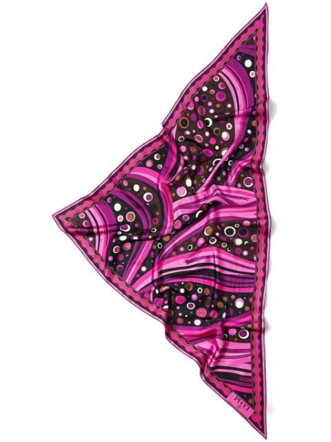 Fontane-print silk scarf