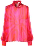 PUCCI semi-sheer silk chiffon blouse - Pink