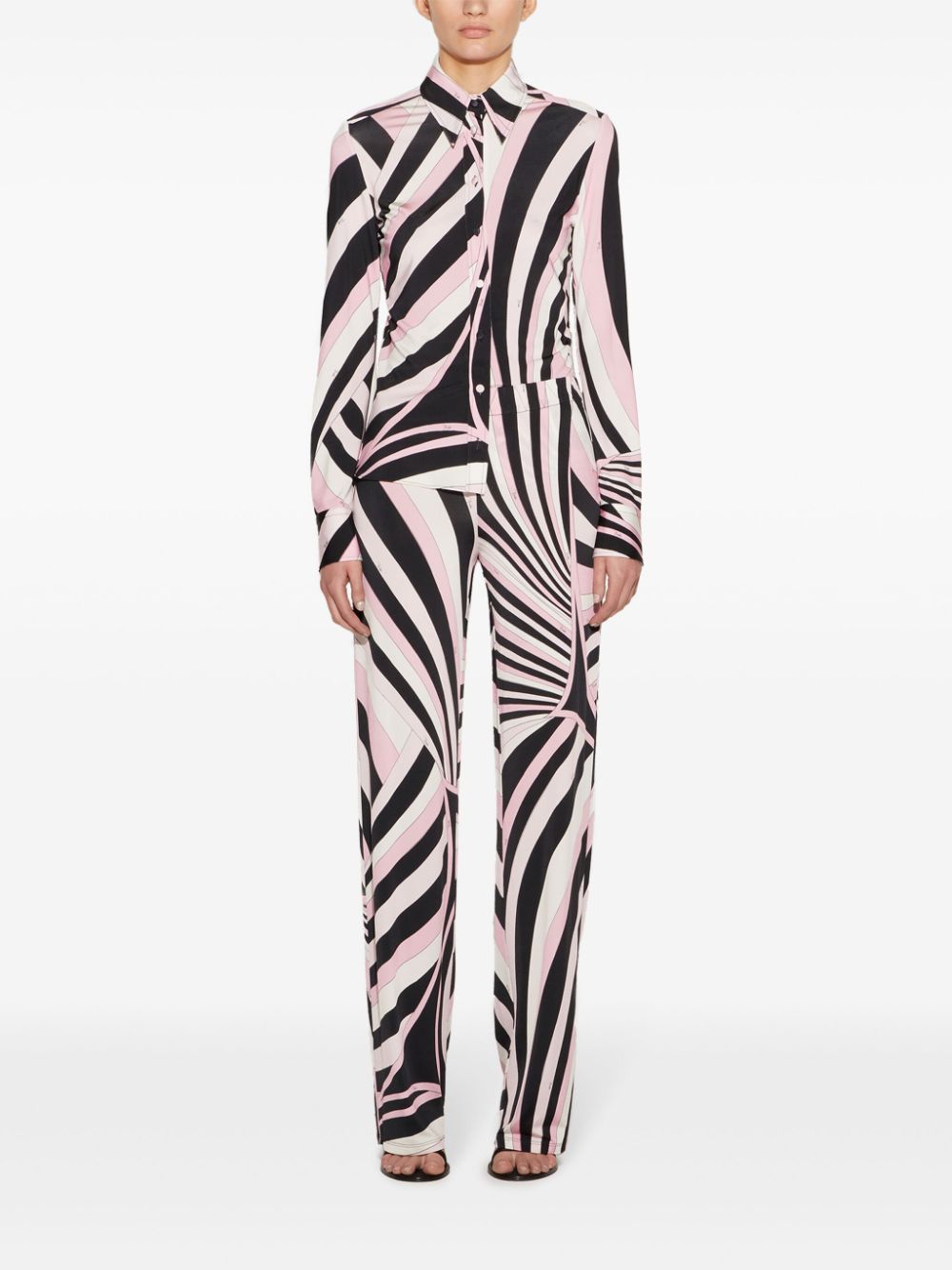 PUCCI iride-print straight-leg trousers - Roze