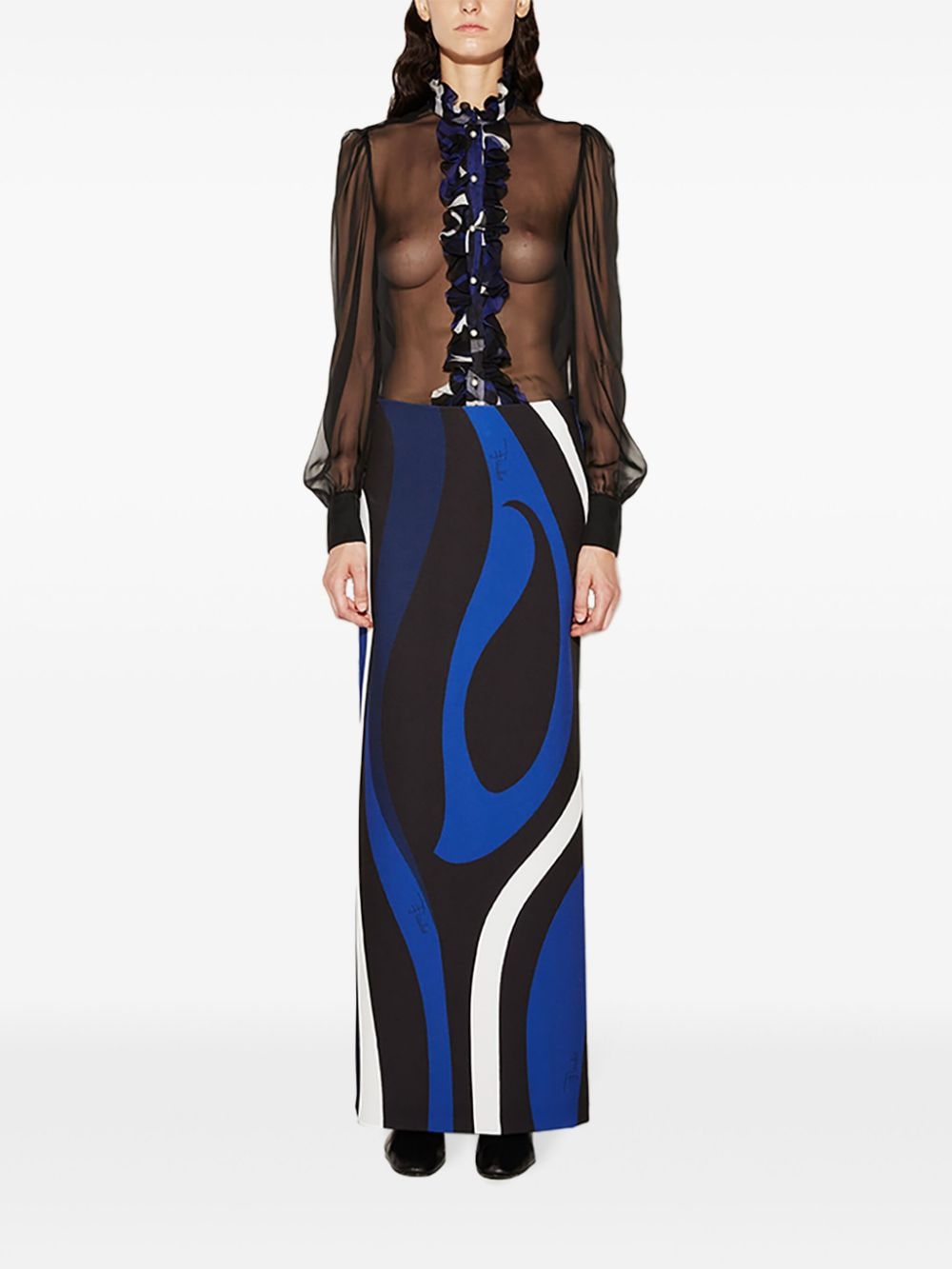 PUCCI Cady midi skirt - Blauw