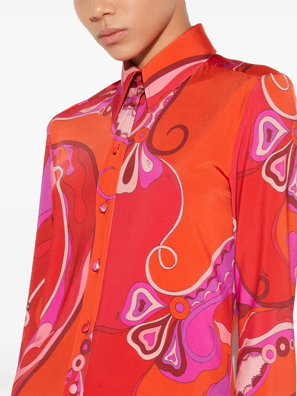 PUCCI Blouse met Orchidee-print Rood