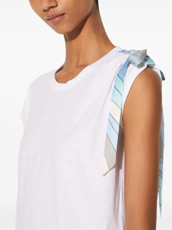送料込/関税込■EMILIO PUCCI■リボンディテールコットンTシャツ PUCCI bow-detail Cotton T-shirt | White | FARFETCH GE