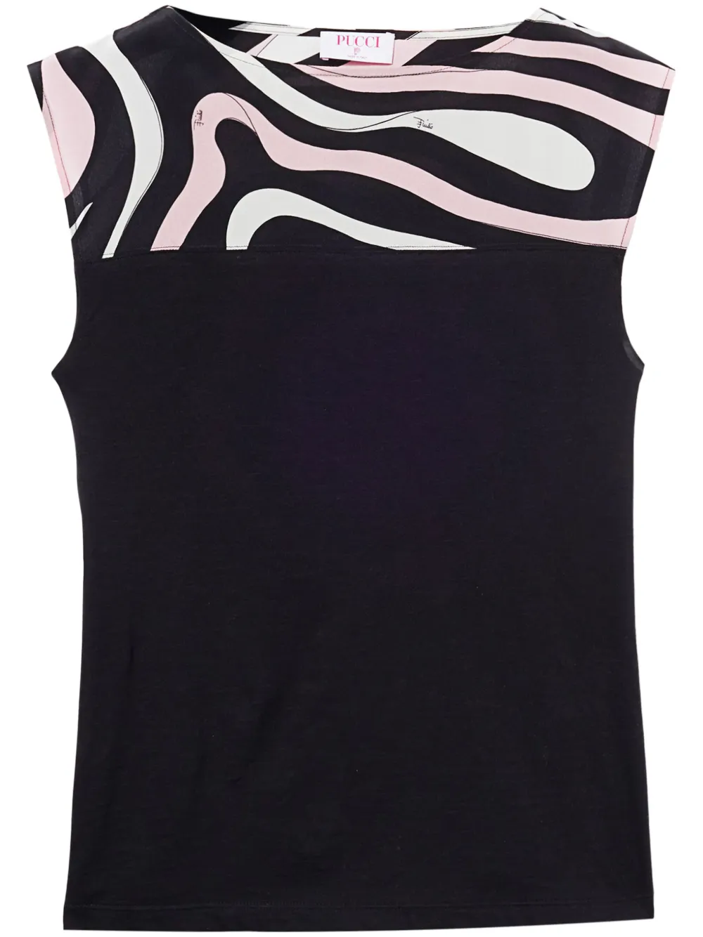 PUCCI Top met Marmo-print Zwart