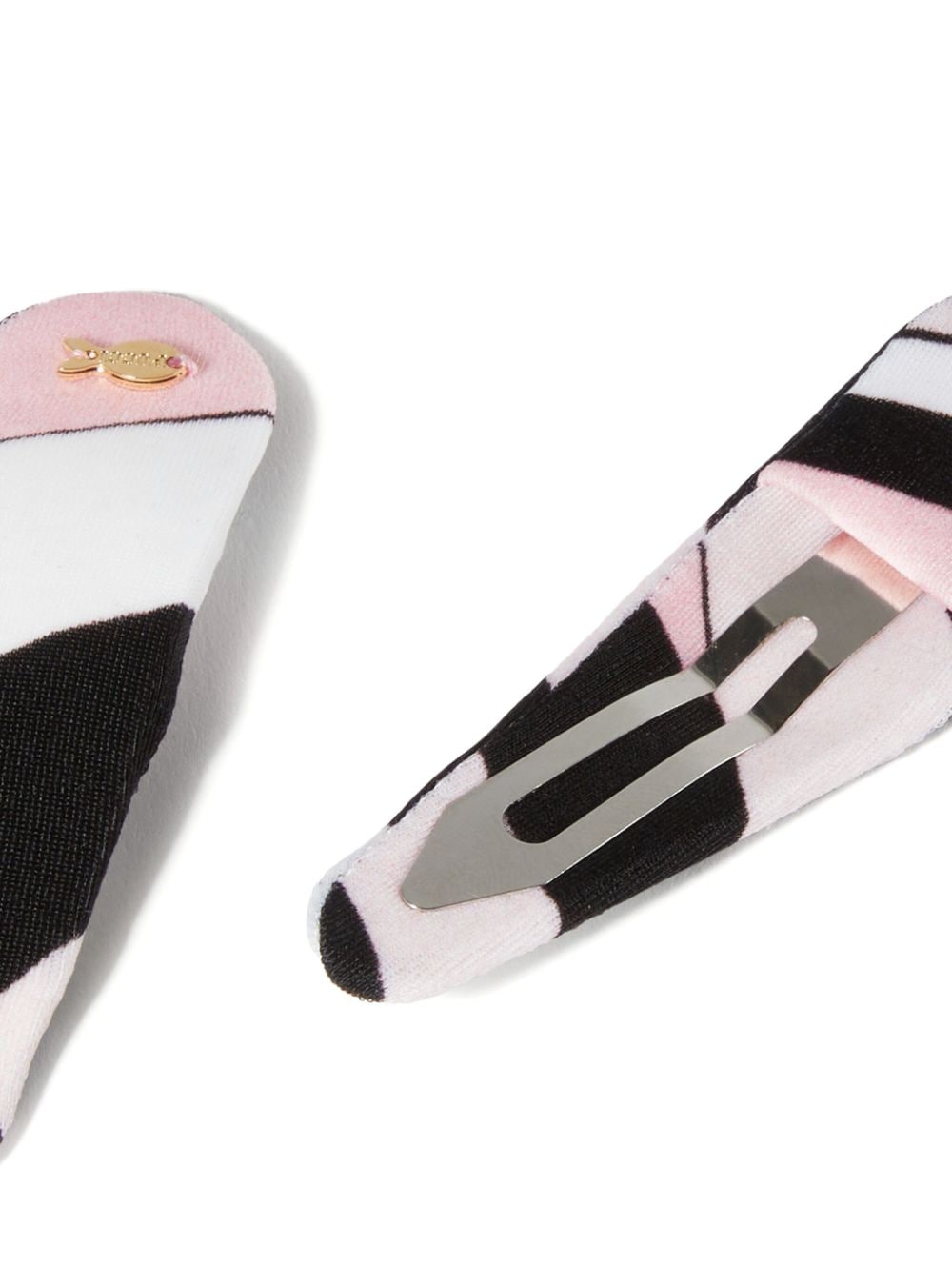 Shop Pucci Iride-print Hair Clips (set Of Two) In Black