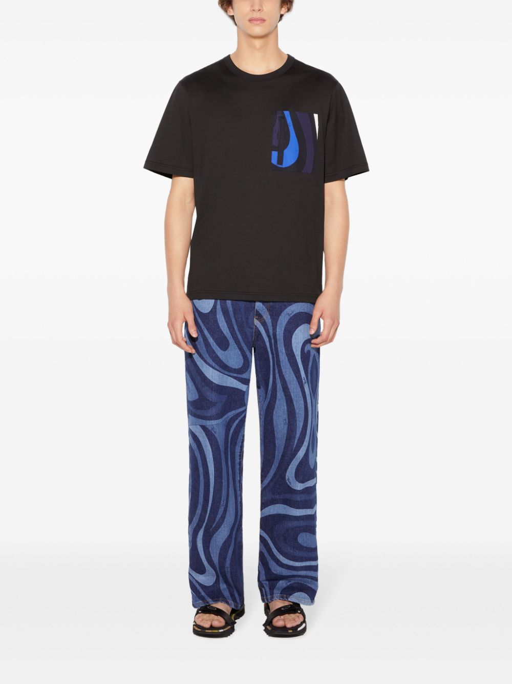 PUCCI Katoenen T-shirt met print - Zwart