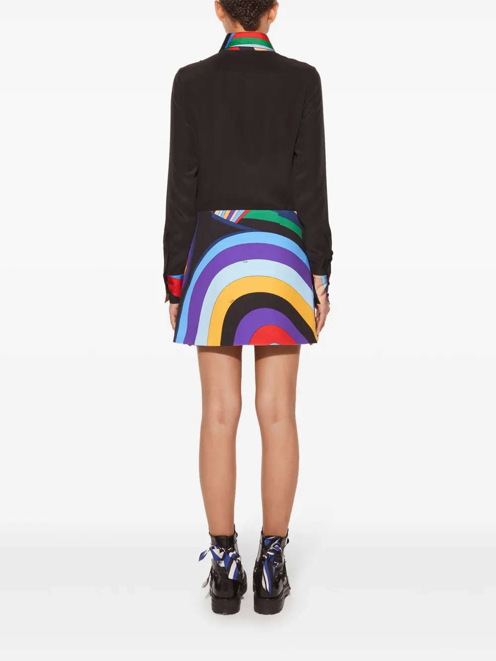 PUCCI Zijden blouse met abstracte print Zwart