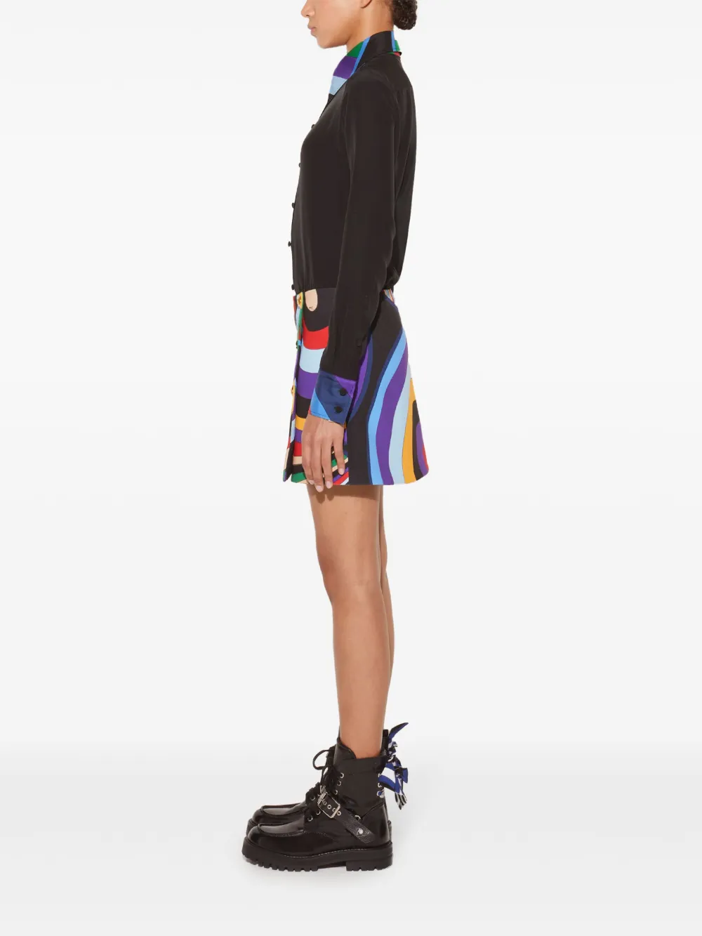 PUCCI Zijden blouse met abstracte print Zwart