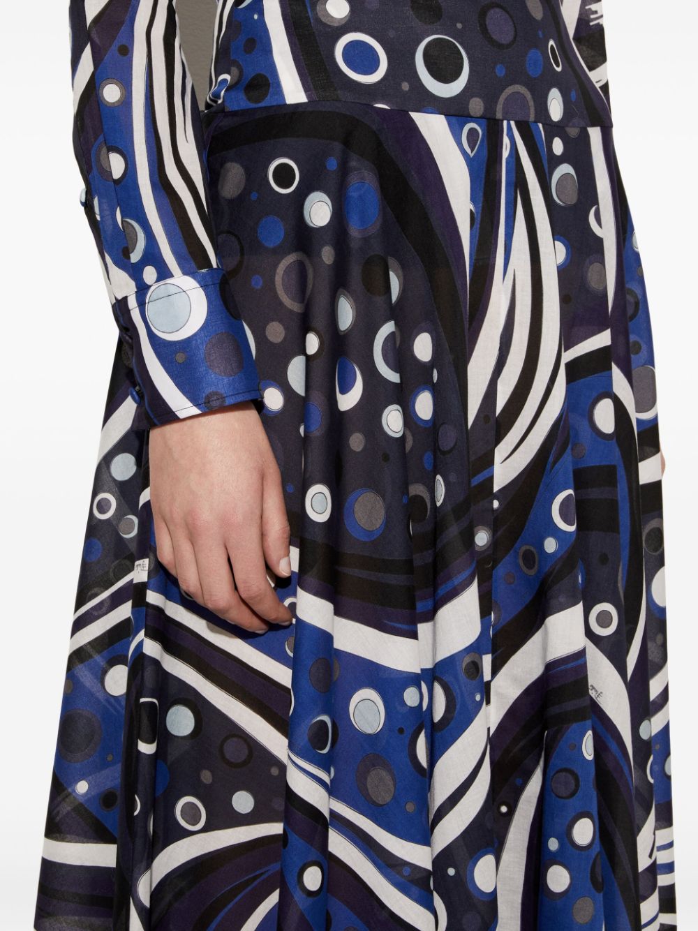 Shop Pucci Fontane-print Cotton Skirt In Blue