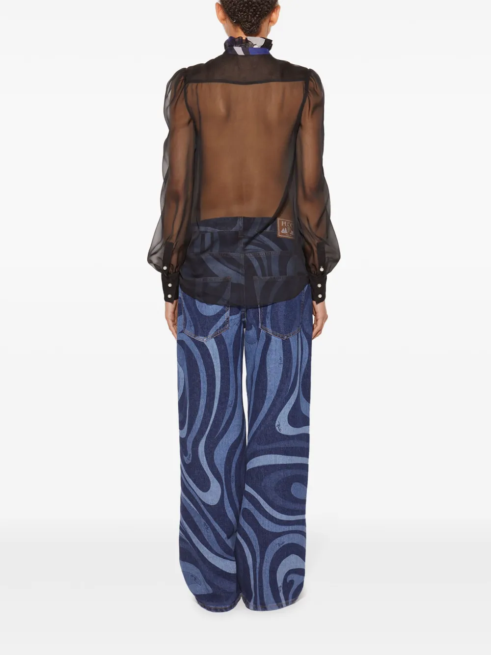 PUCCI Blouse met ruches Zwart