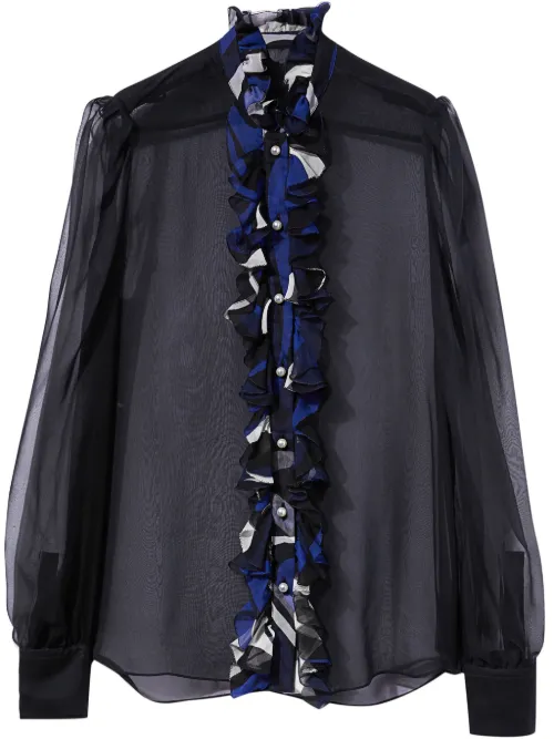 Chemise en soie à volants - PUCCI - Modalova