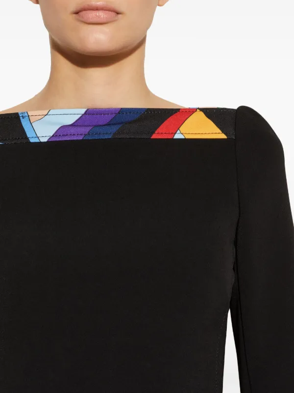 PUCCI cady-texture Midi Dress | Black | FARFETCH JO