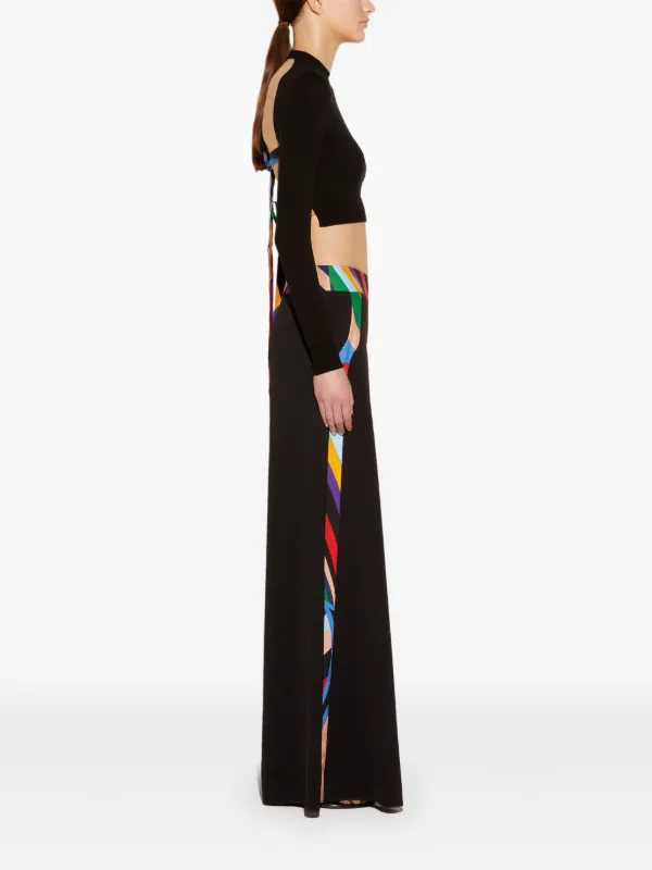 PUCCI abstract-print Trim Cropped Sweater | Black | FARFETCH