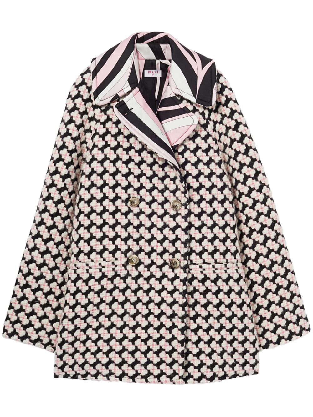 PUCCI Iride-prints tweed jas Zwart