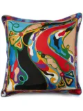 PUCCI Orchidee-print silk cushion - Green