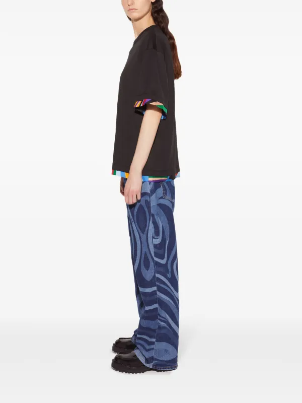 PUCCI abstract-print Trim T-shirt | Black | FARFETCH JO