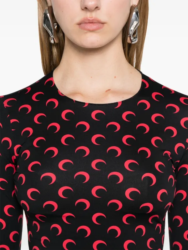 Marine Serre moon-print Jersey T-shirt | Black | FARFETCH NO